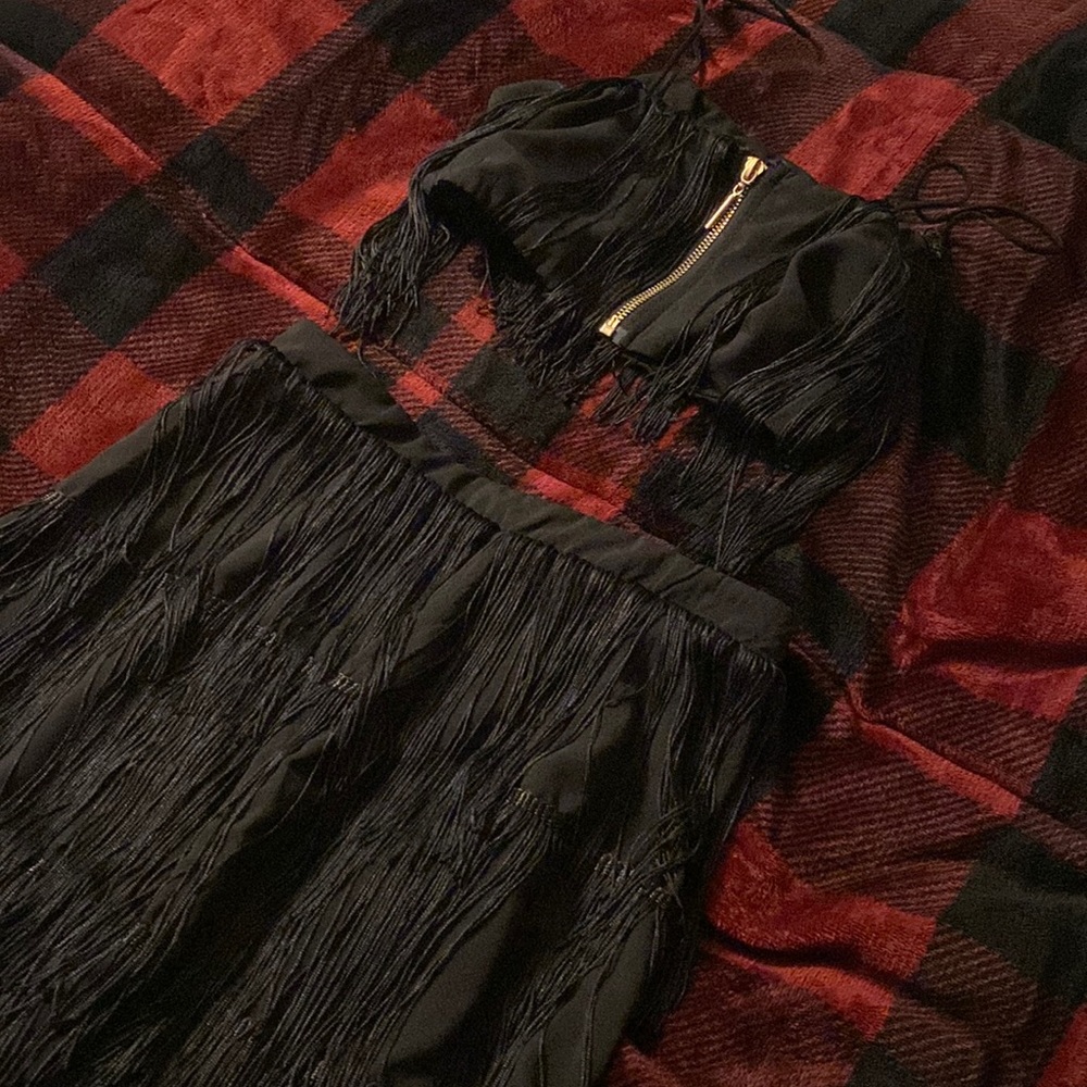 Frill crop top and skirt